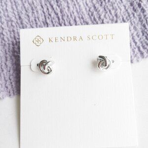 Kendra Scott Presleigh love Knot Bright Silver Stud Earrings
